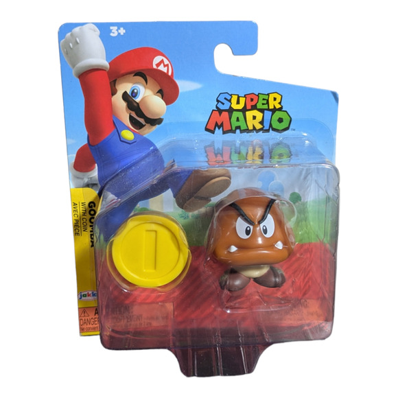 Super Mario ~ Goomba with Coin 2.5" Figure NIB - Picture 1 of 4